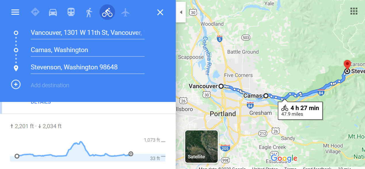 Columbia River Gorge Tour Concept Part 1: Seattle to Dayton
